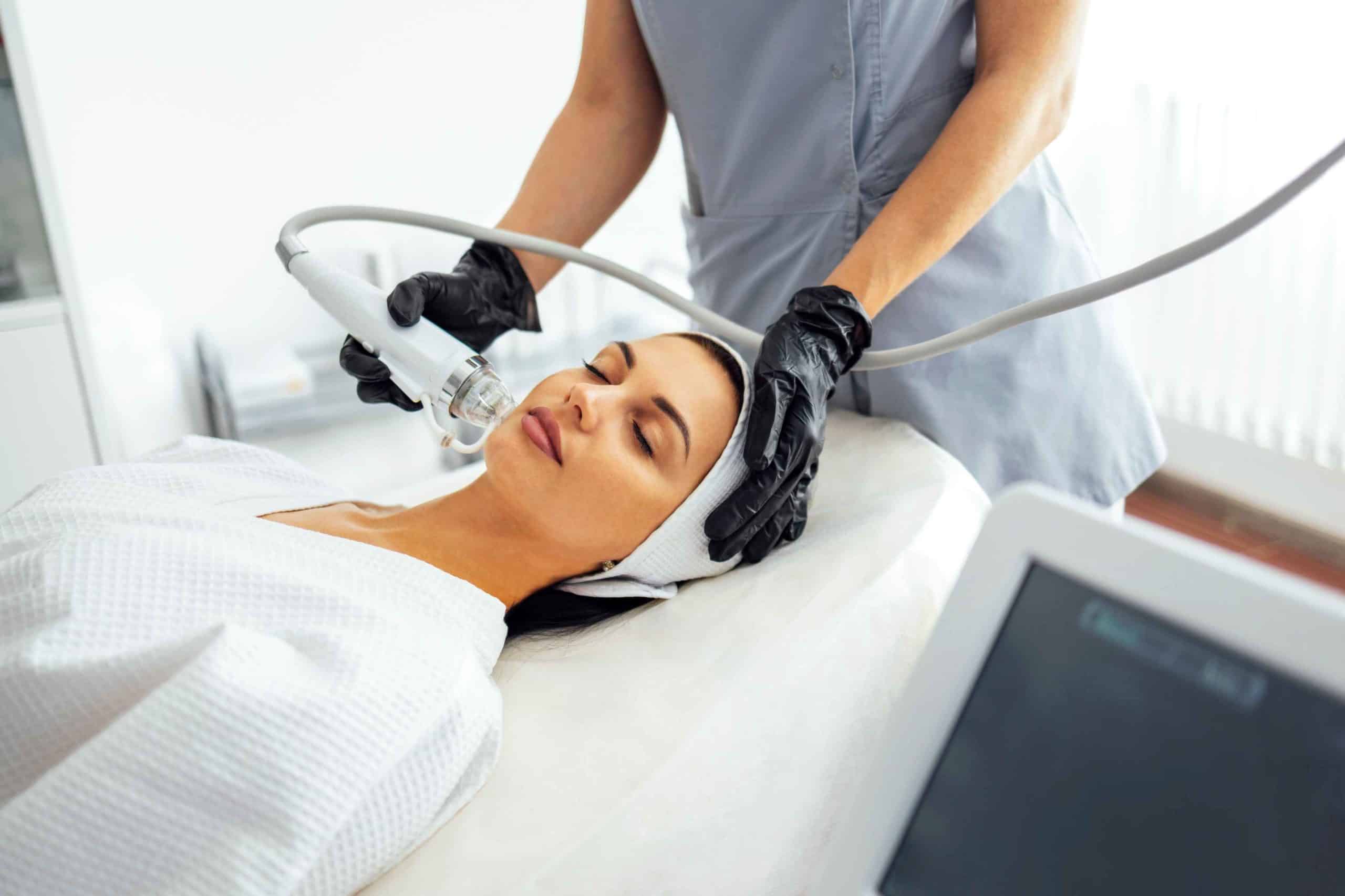 A Woman Getting Microneedling treatment | RF Microneedling in Holly Springs, NC | Skynn MD