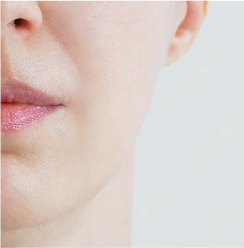 close-up of a woman's face