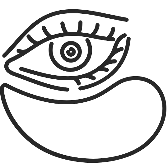 a black and white drawing of a eye