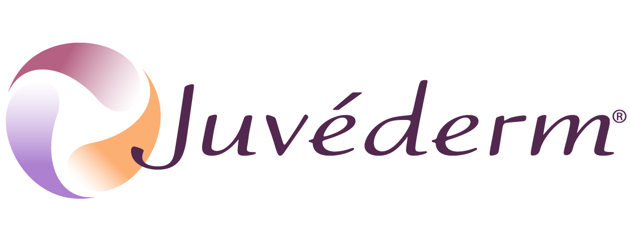 purple text on a black background Juvederm logo in Holly Springs, NC