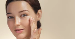 Woman with glowing, smooth skin after MesoGold treatment in Holly Springs, NC